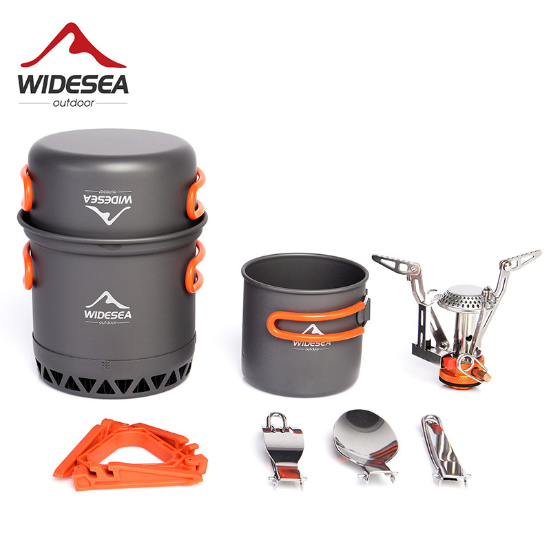 Camping Cooking Kit Box - Widesea Camping Ultraleichtes Kochgeschirr Töpfe Set