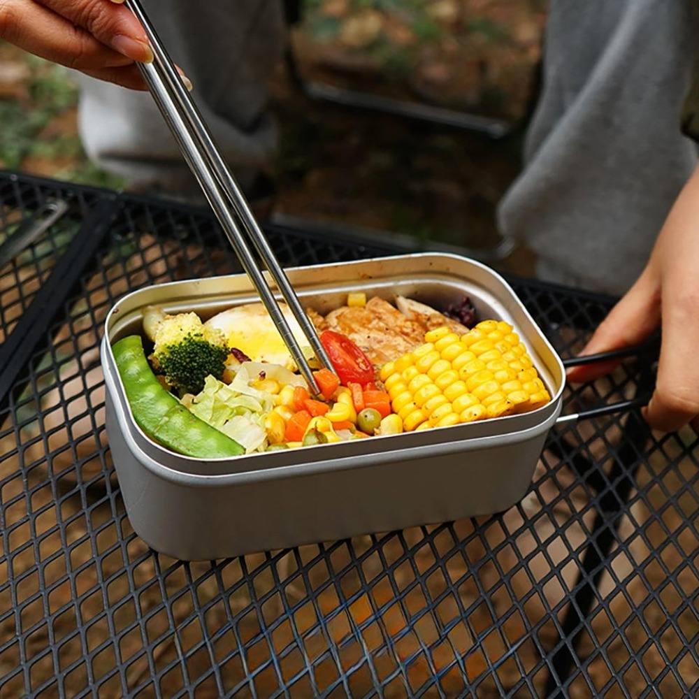 Camping Cooking And Cutlery Set - Ultraleichtes Geschirr, Camping-Kochgeschirr, Lunchbox, Kochtöpfe, Picknick-Zubehör,