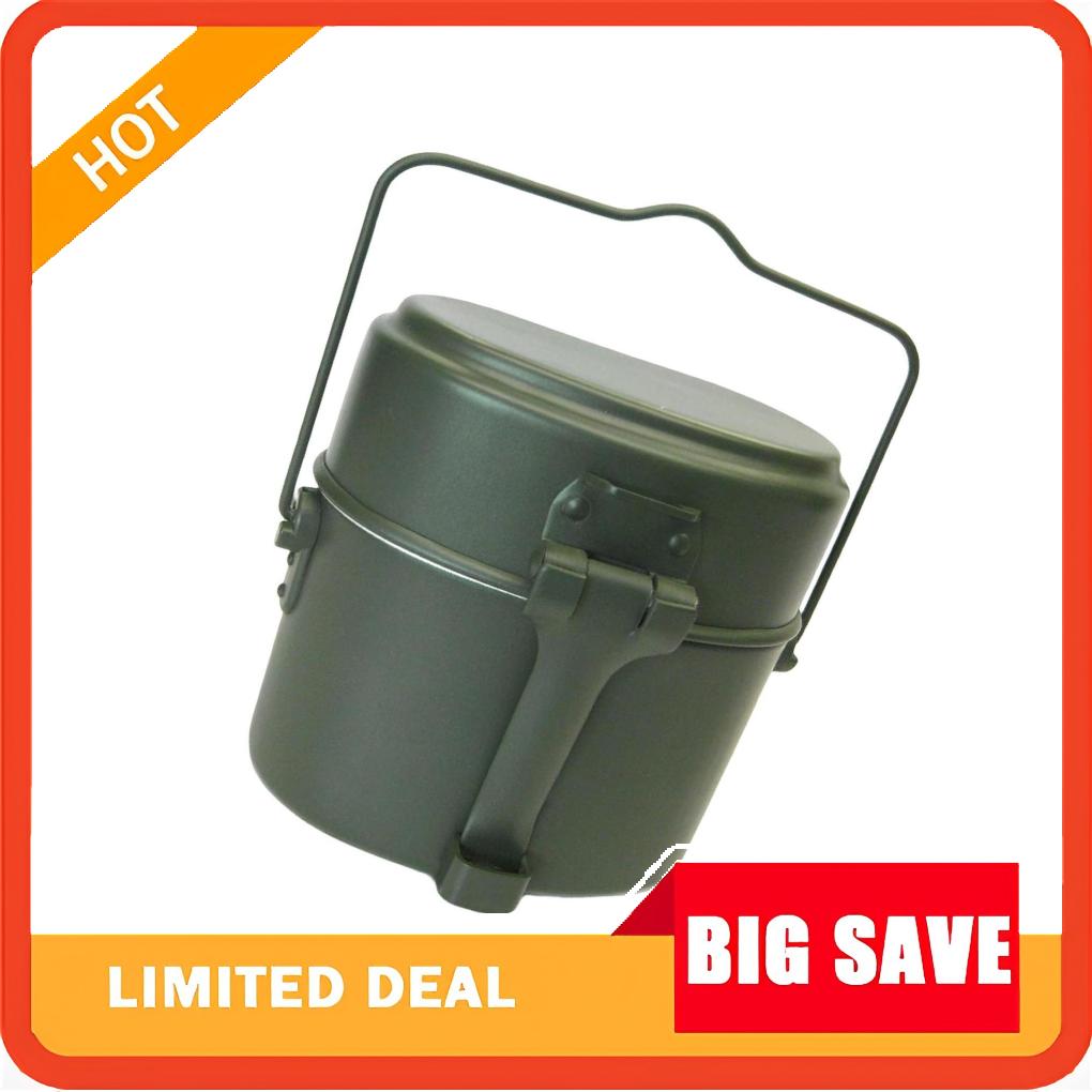 Camping Cooking Kit Box - 3-teiliges Set Lunchbox, Aluminiumtopf und Pfanne,