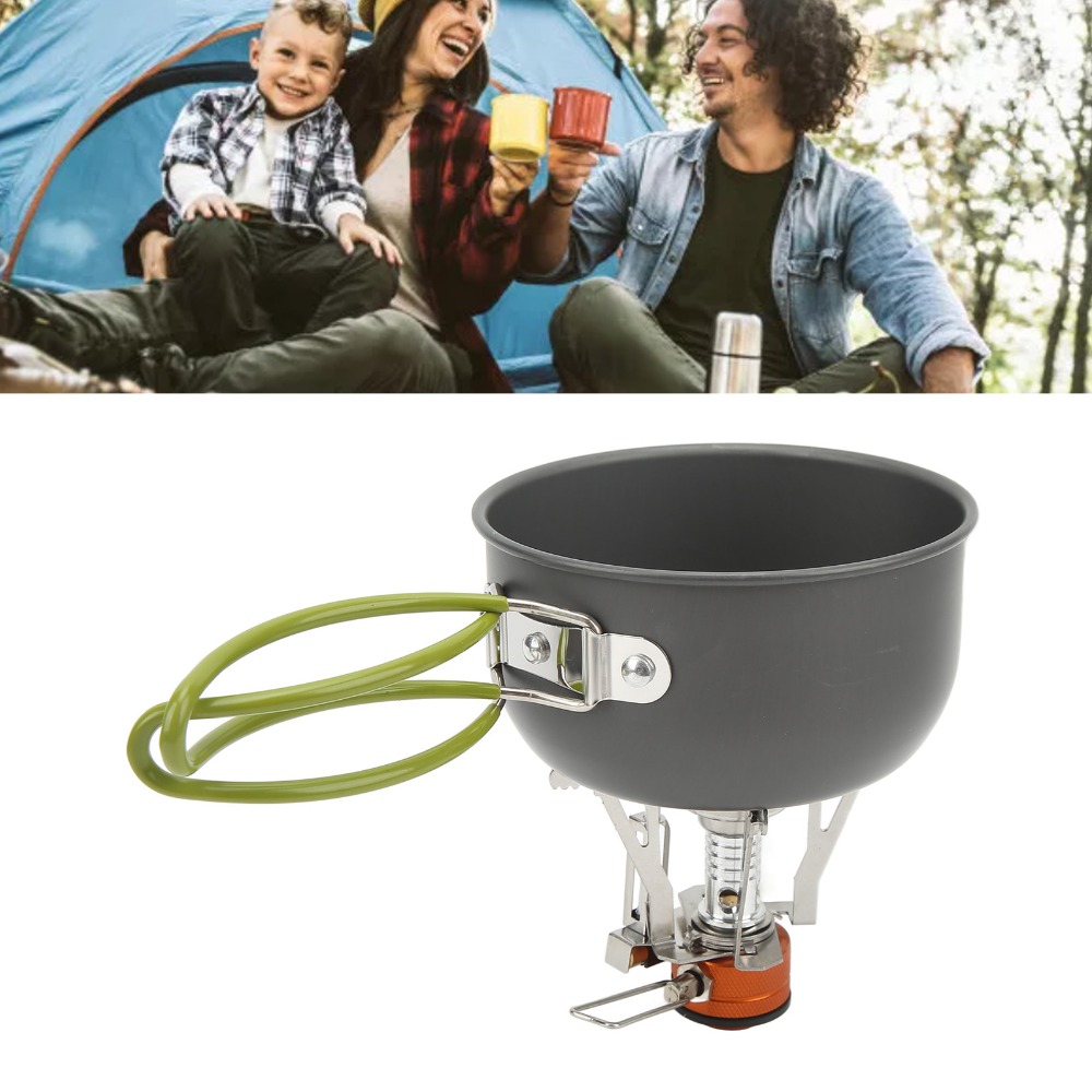 Camping Lightweight Cooking Pot - Aluminium Camping-Kochset mit Griff, Hocheffizienter Tragbarer