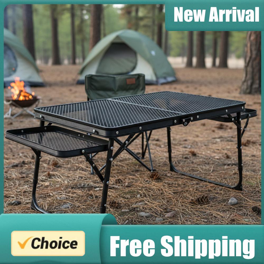 Camping Cooking Table - Klappbarer Grilltisch, höhenverstellbar, tragbarer Picknicktisch, Tragegriff,