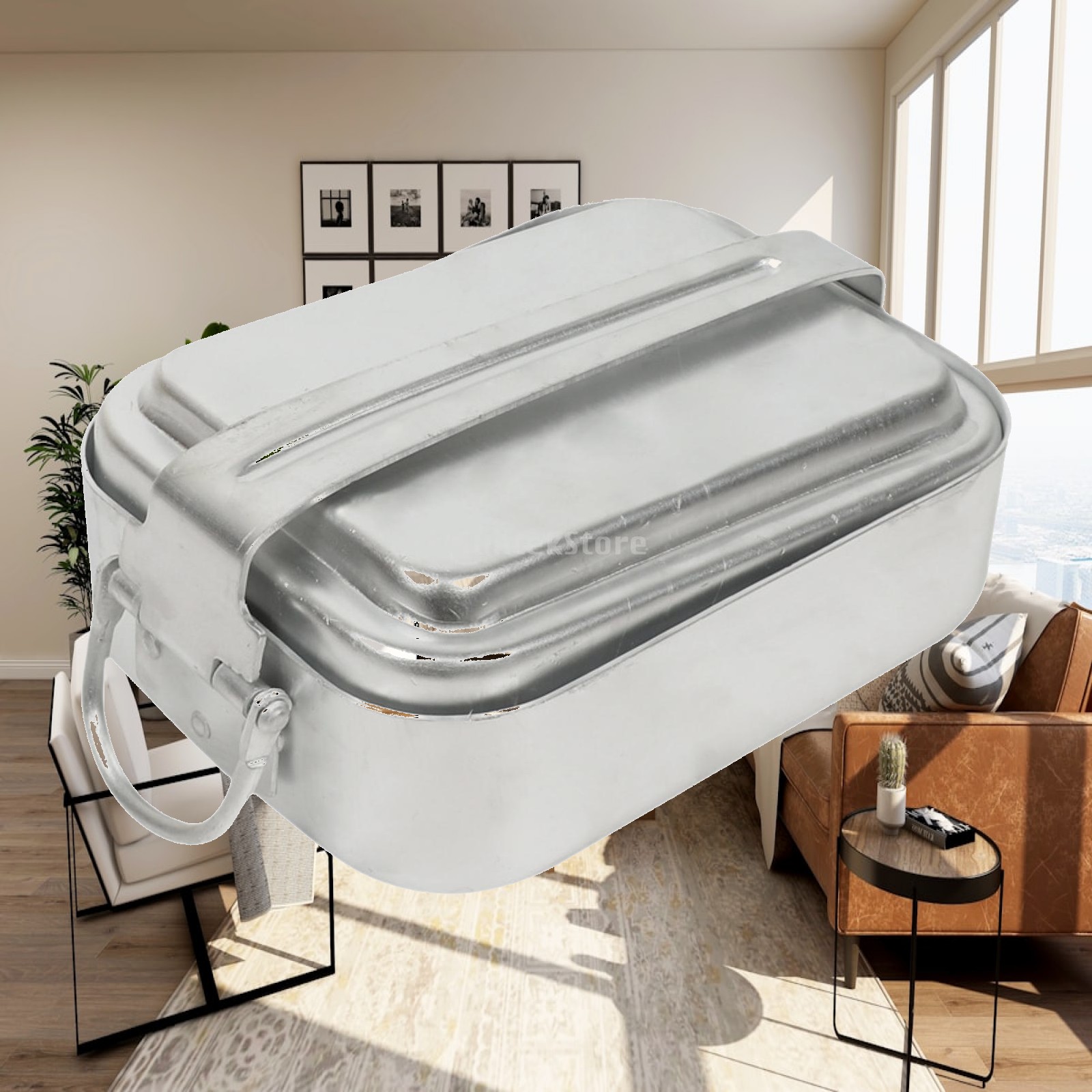 Camping Cooking Kit Box - Camping-Essgeschirr Rechteckiges Kochgeschirr Aluminium-Essgeschirr-Set Lunchbox für