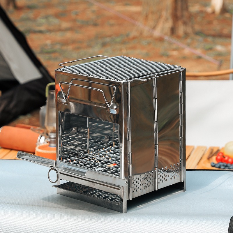 Camping Cooking Wood Stove - Ultraleichter und tragbarer, zusammenklappbarer Grill aus