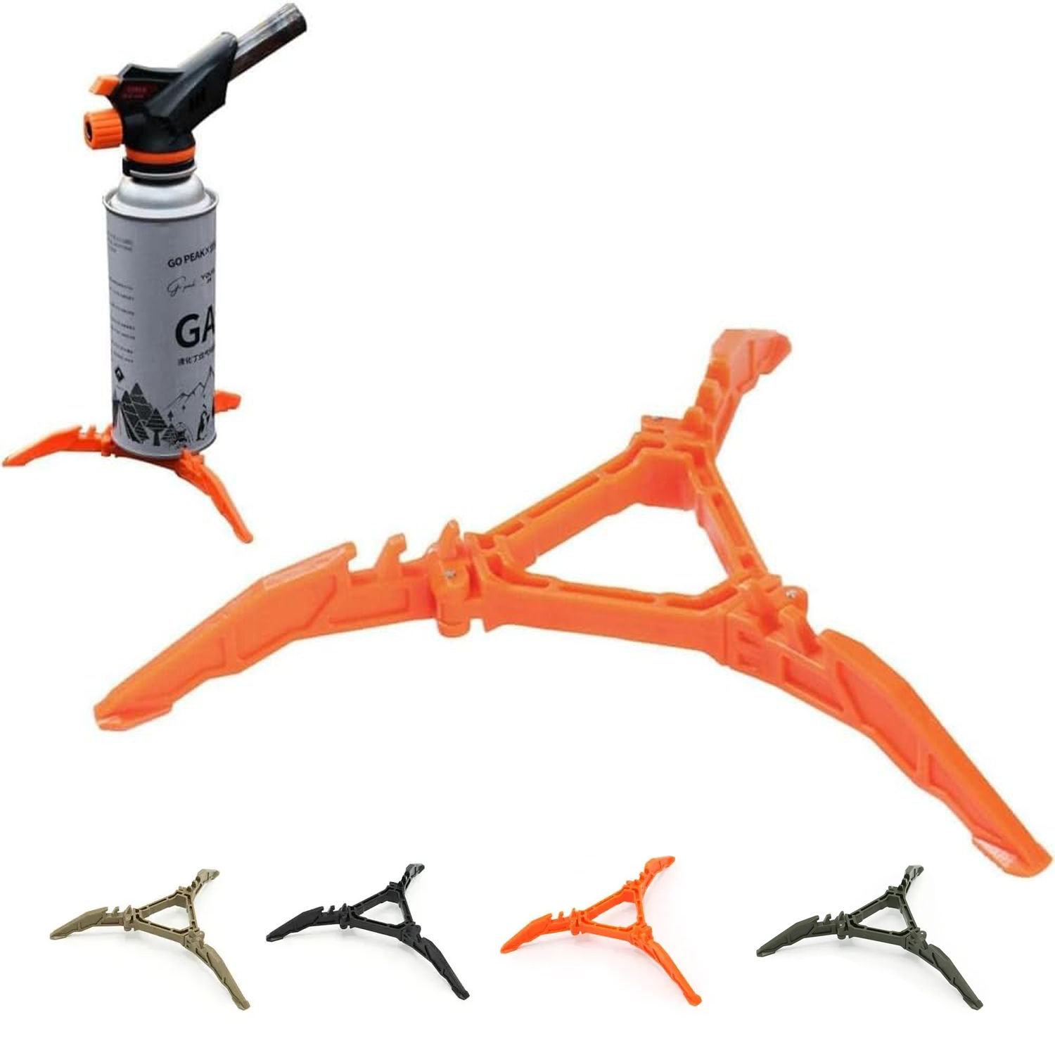 Camping Cooking No Gas - Gastankhalterung, faltbarer Kraftstoffkanister-Stabilisator, Anti-Dumping-Stativ für Outdoor-Camping,