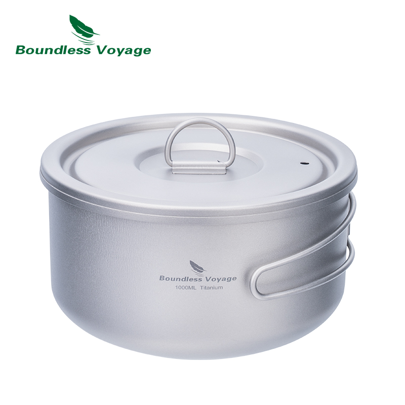 Camping Cooking Pot Set - Boundless Voyage Titan-Campingtopf mit Deckel, ultraleichter