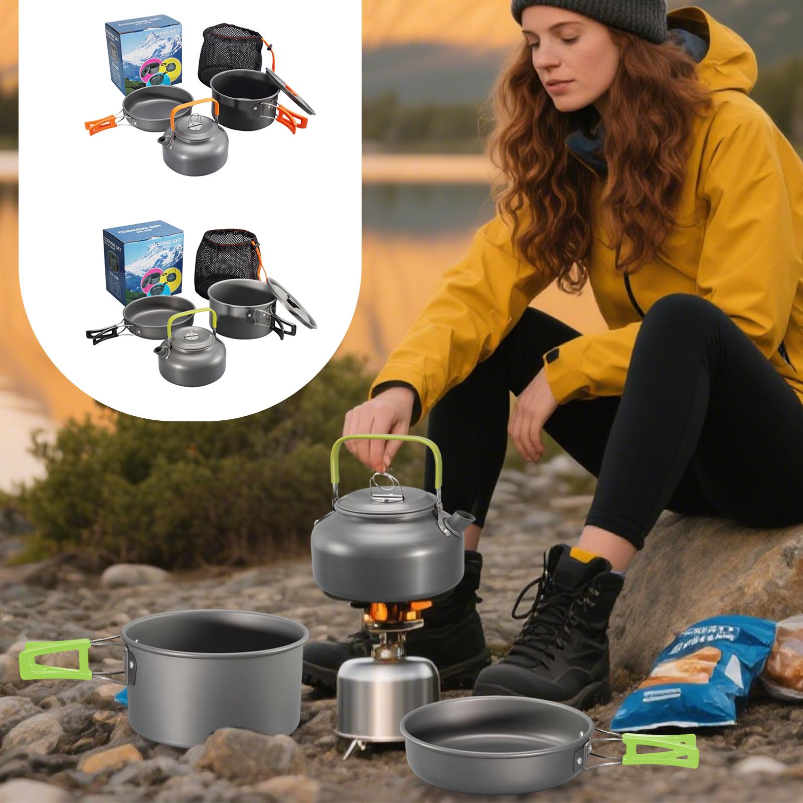 Camping Lightweight Cooking Pot - Camping Kochgeschirr Camping Kochtopf Set Antihaft