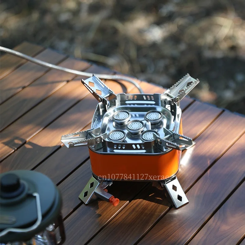 Camping Cooking No Gas - 5-Brenner Tragbarer Gaskocher 15800W Windgeschützter Outdoor-Campingkocher
