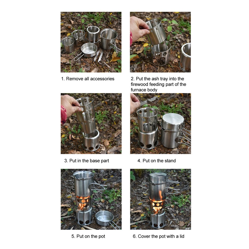 Edelstahl Camping-Kochgeschirr – Camping Cooking Pot Set Bewertung und Preis