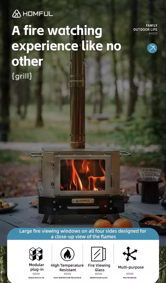 HOMFUL Tragbarer Holzofen für  – Camping Cooking Wood Stove Bewertung und Preis