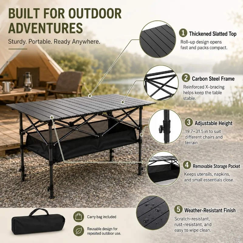 AOLIVIYA Frei verstellbarer, m – Camping Cooking Table Bewertung und Preis