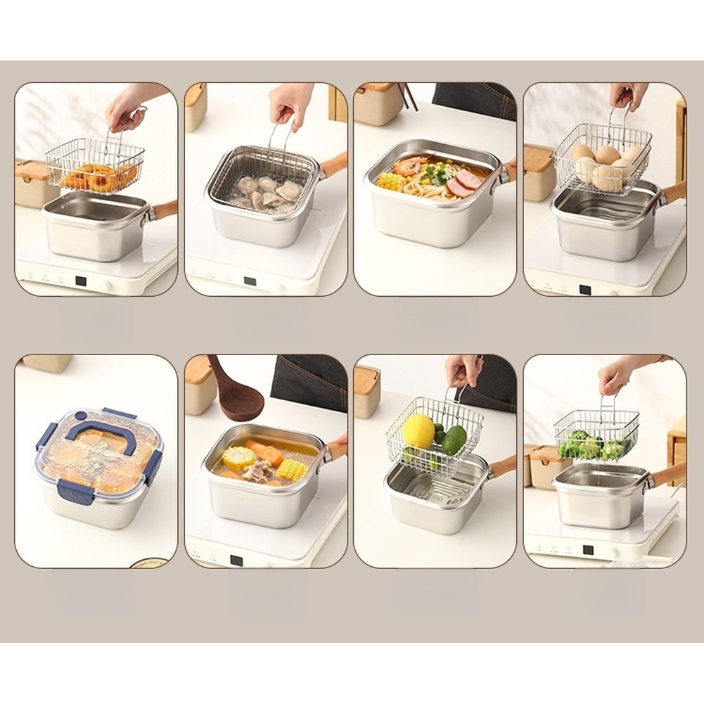 1 Set quadratische Bratpfanne  – Camping Cooking Basket Bewertung und Preis