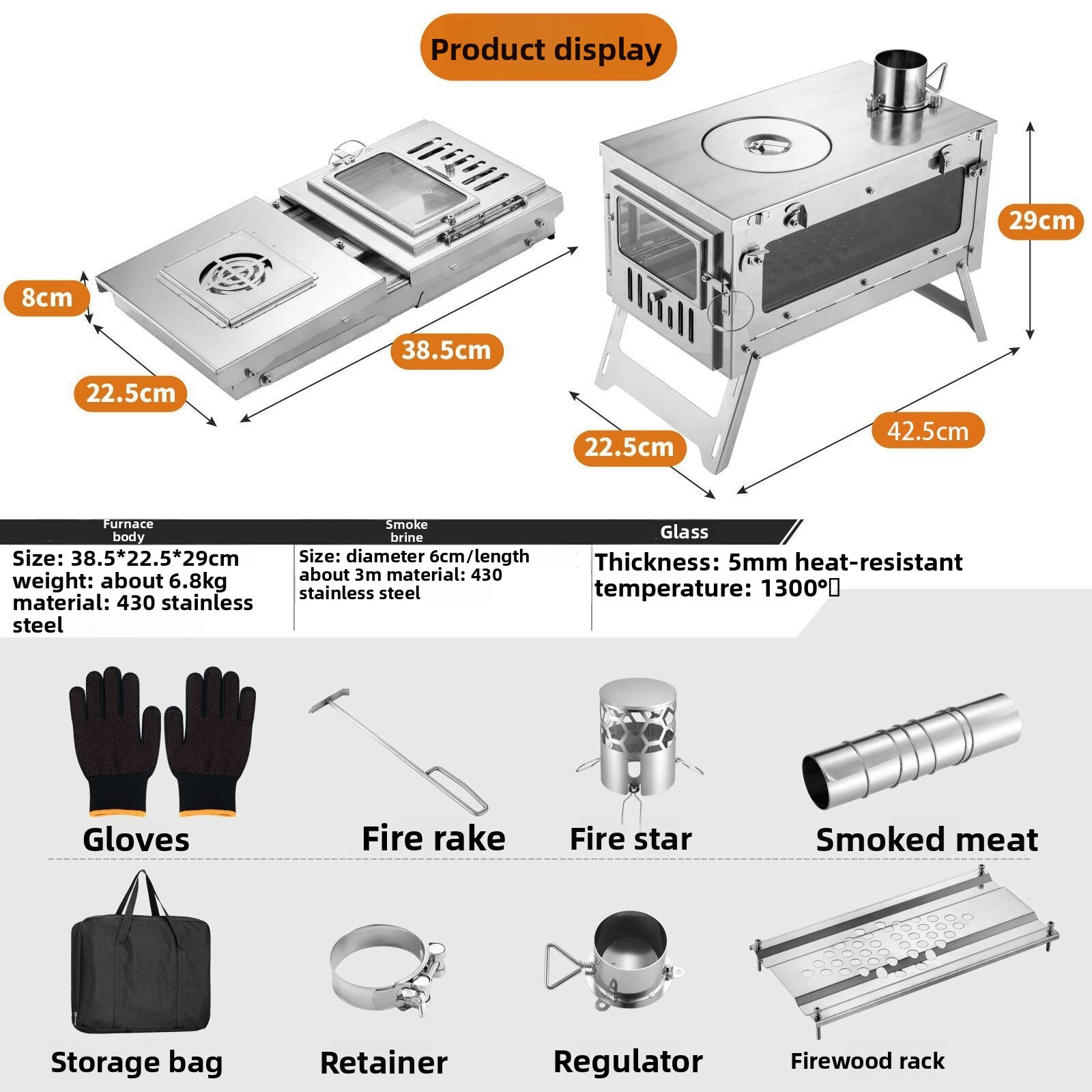 Edelstahl-Holzofen für Outdoor – Camping Cooking Wood Stove Bewertung und Preis