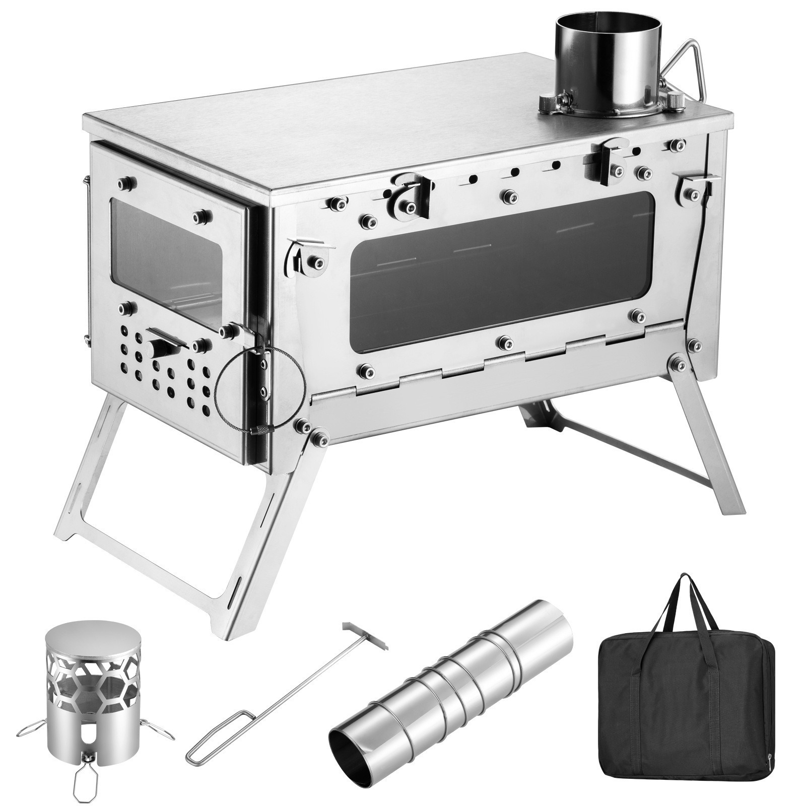 Edelstahl-Holzofen für Outdoor – Camping Cooking Wood Stove Bewertung und Preis
