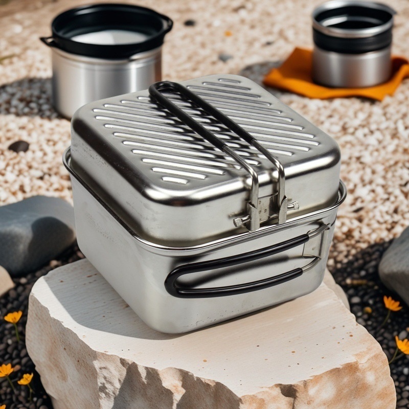 Outdoor-Kochset aus Edelstahl, – Camping Lightweight Cooking Pot Bewertung und Preis