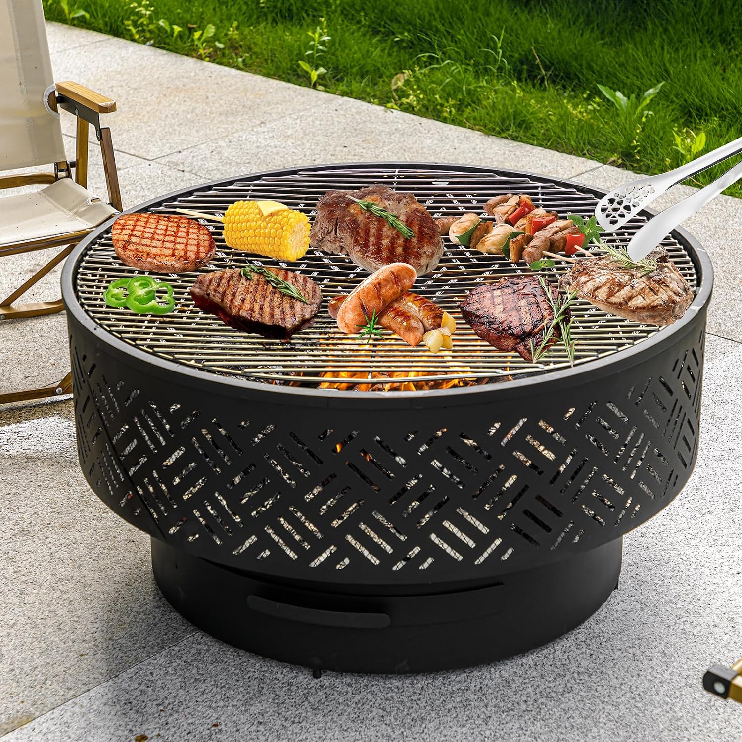 32 Zoll runder Metall-Feuertis – Camping Cooking Table Bewertung und Preis