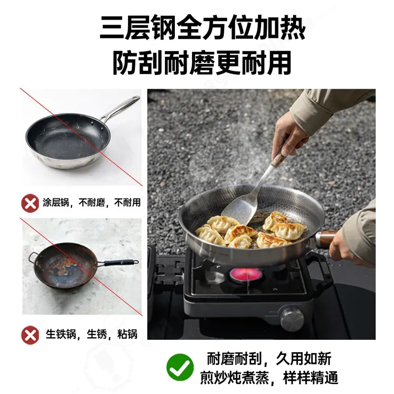Großes Dreischichtiges Verdick – Camping Cooking Pot Set Bewertung und Preis