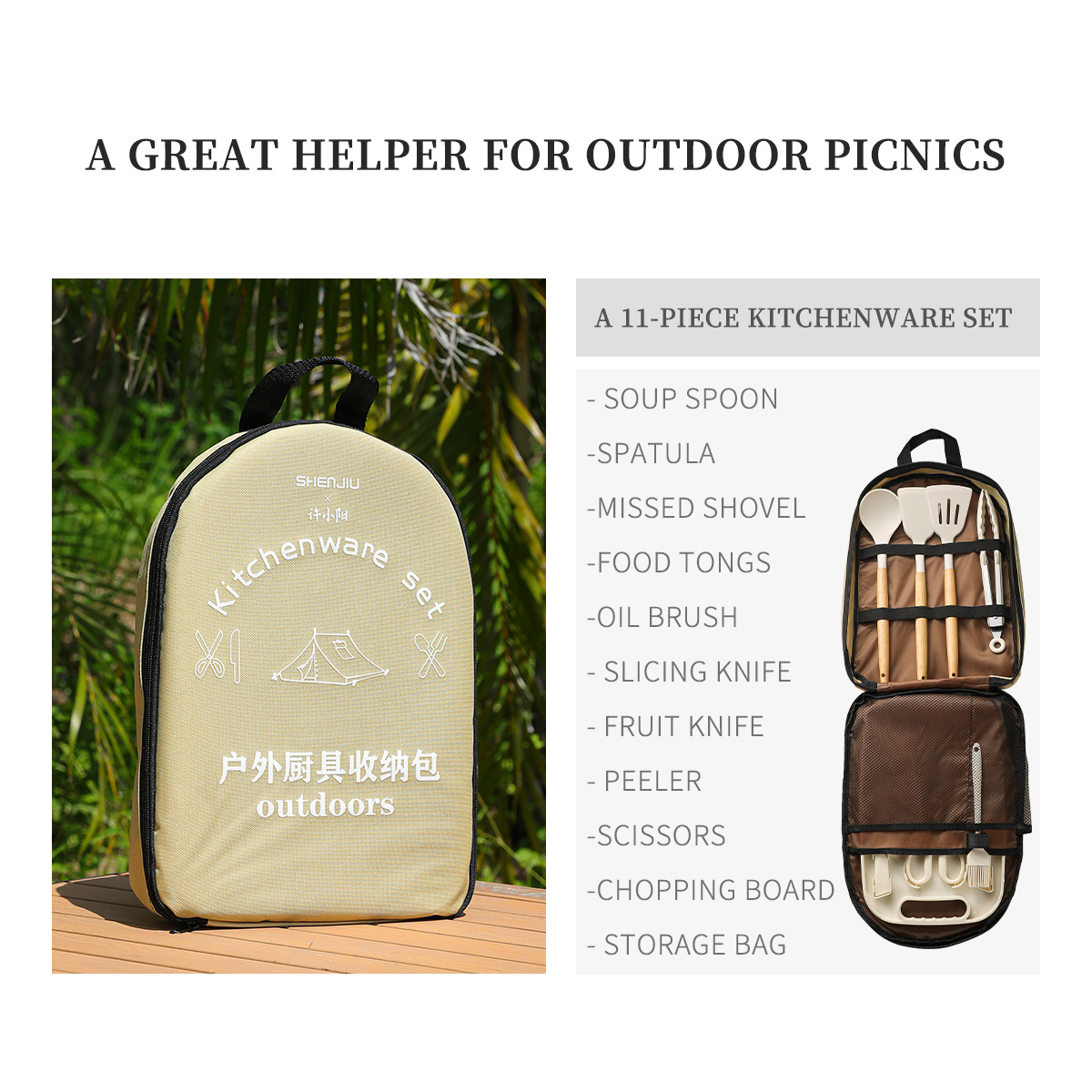 Tragbare Outdoor Picknick Set  – Camping Cooking Knife Set Bewertung und Preis