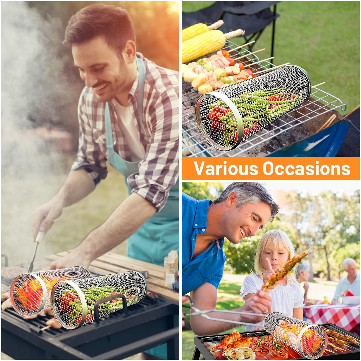 2-teiliges rollendes Grillkörb – Camping Cooking Youtube Bewertung und Preis